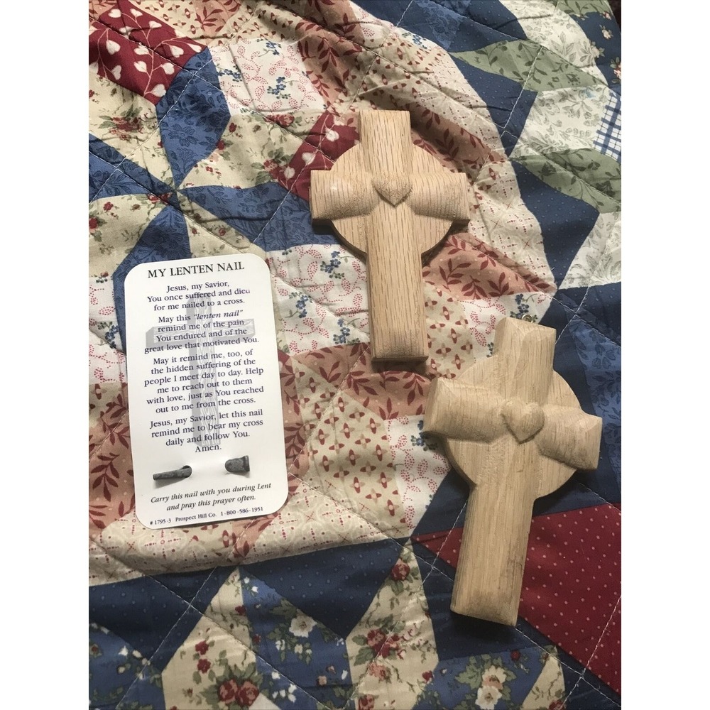 Wooden Crosses "Gods will… Lenten Nail Card